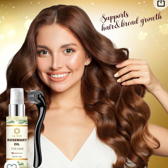 NEW Lilivera Rosemary Oil Hair Regrowth Treatment for Women + Roller 2.0 fl oz - Picture 7 of 7